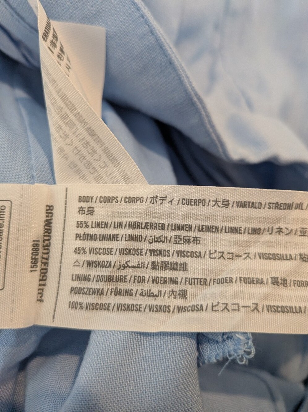 Abercrombie & Fitch Sloane Tailored Wide Leg Linen Blend Blue Pants Size 29 - Picture 14 of 14